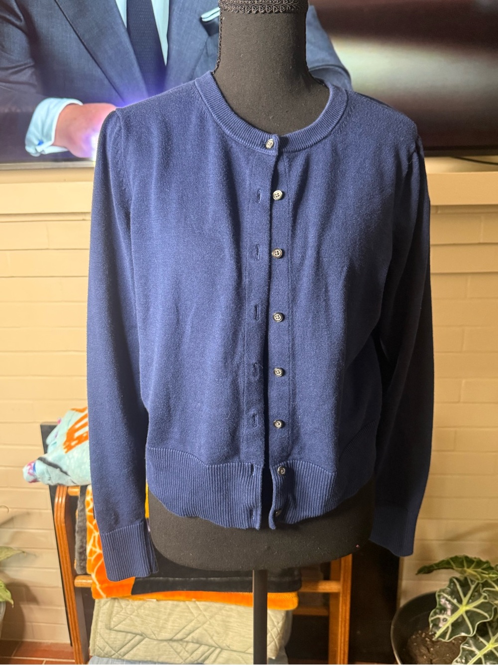 croft & barrow Navy Blue Button-Front Men's Cardigan
